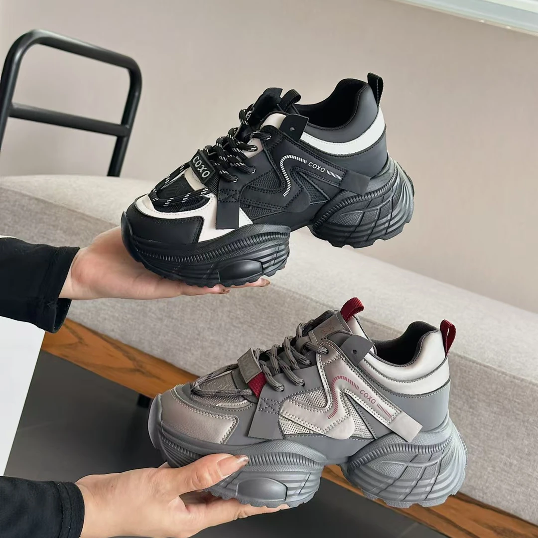 秋冬新款加绒厚底老爹鞋ins潮流百搭轻便时尚休闲运动鞋/dfd83268