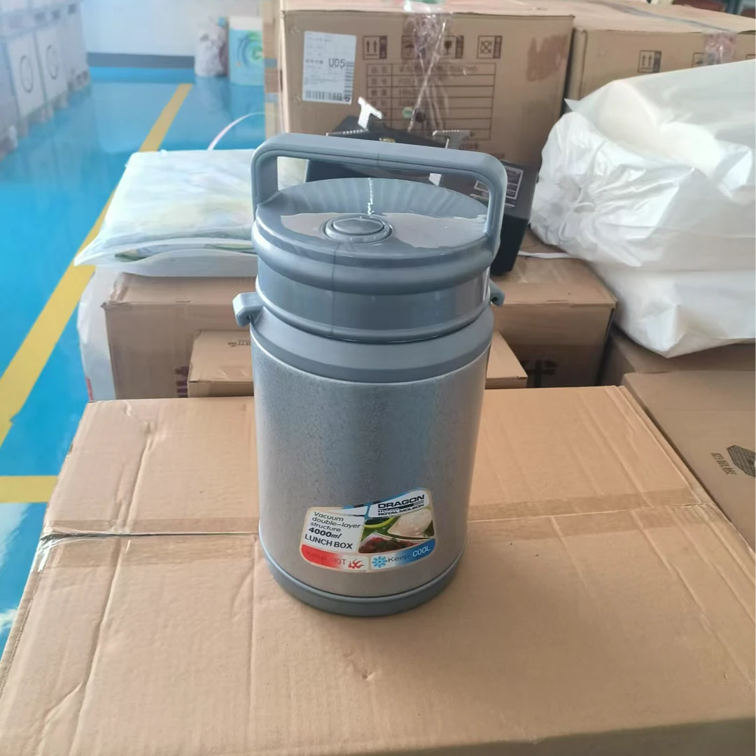 B359-4000ML大容量双层真空不锈钢保温桶便当饭盒