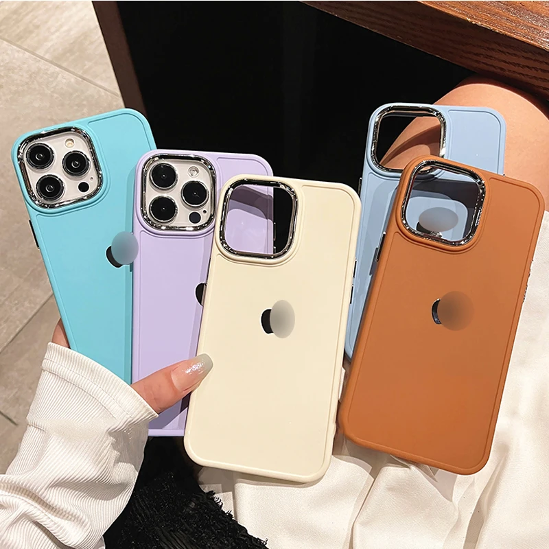 适用苹果1615/14/13/12电镀11Pro镜框XsMax/XR/7/8Plus手机壳简约