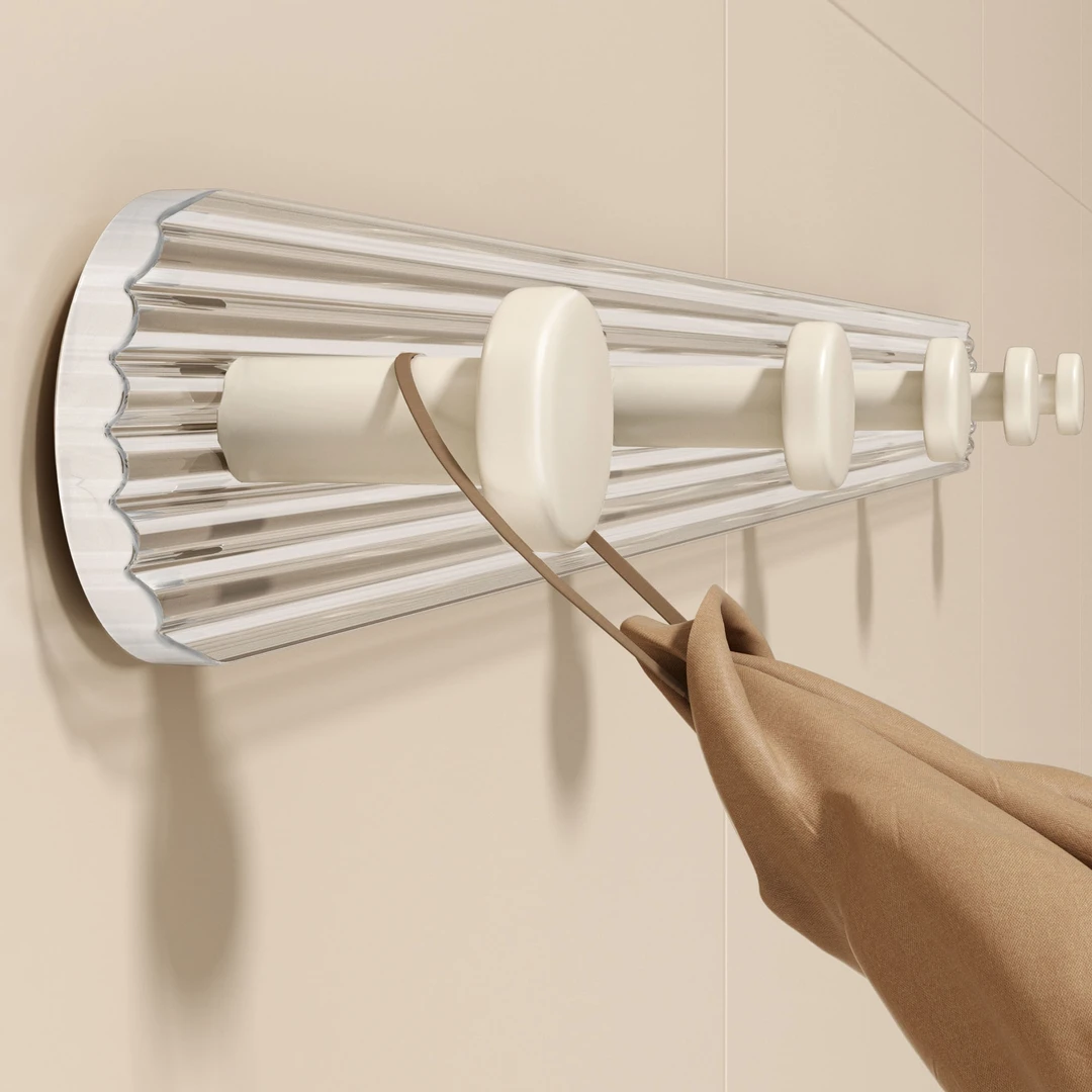 奶油白亚克力挂钩免打孔轻奢简约家用进门玄关卫生间浴室毛巾挂
