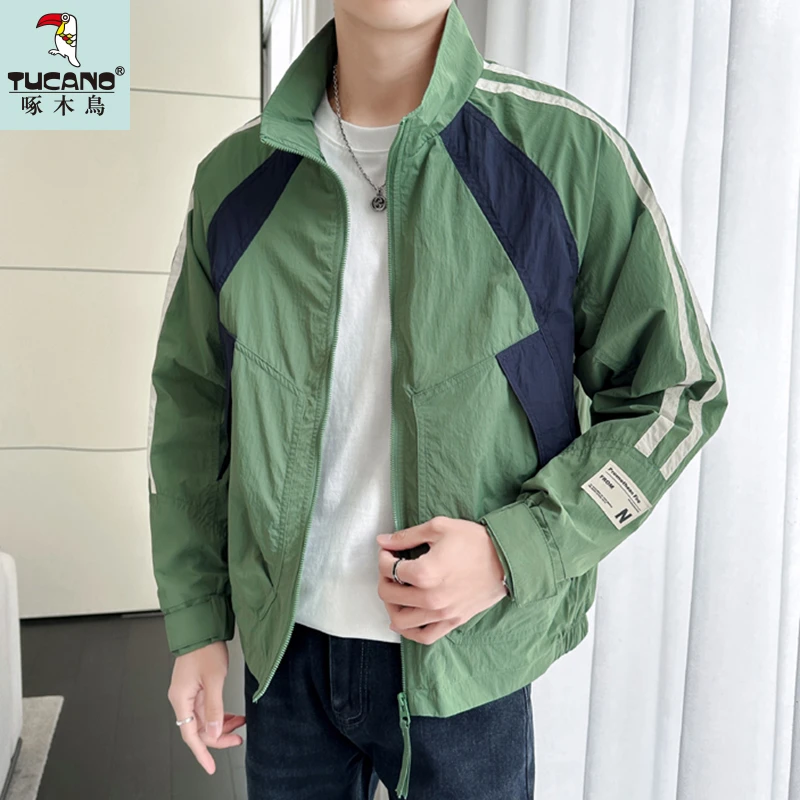TUCANO/啄木鳥春夏新款户外速干防晒服休闲立领男士薄款夹克套装