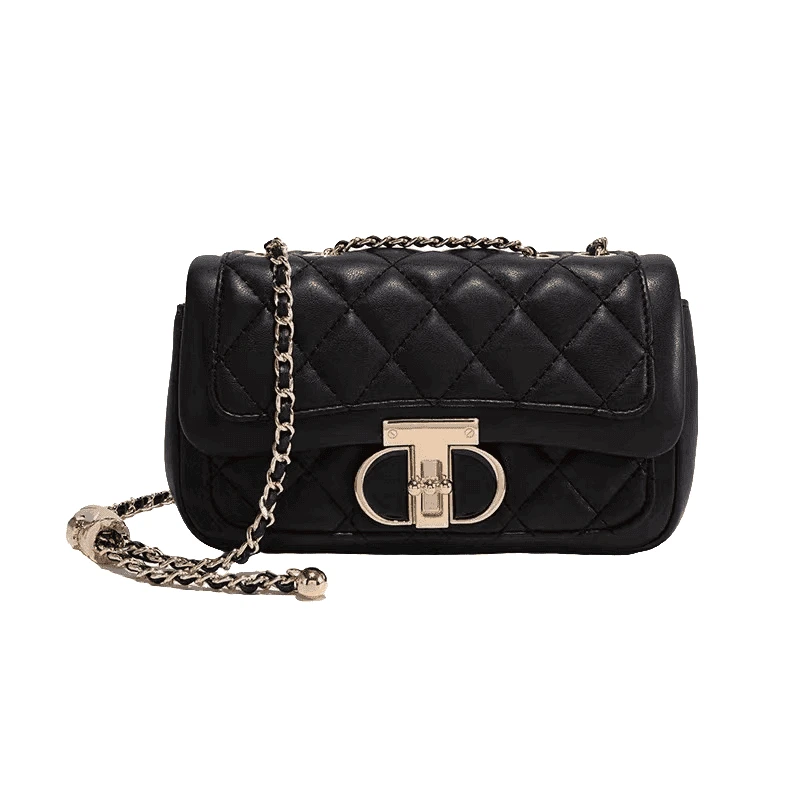 CLEVER&KETCH轻奢菱格链条小方包2025新款百搭单肩斜挎包包女小包