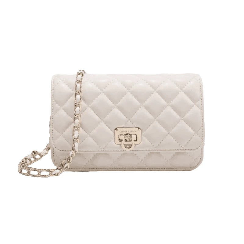 CLEVER新款菱格腋下包包女高级感手提链条斜挎包小方包