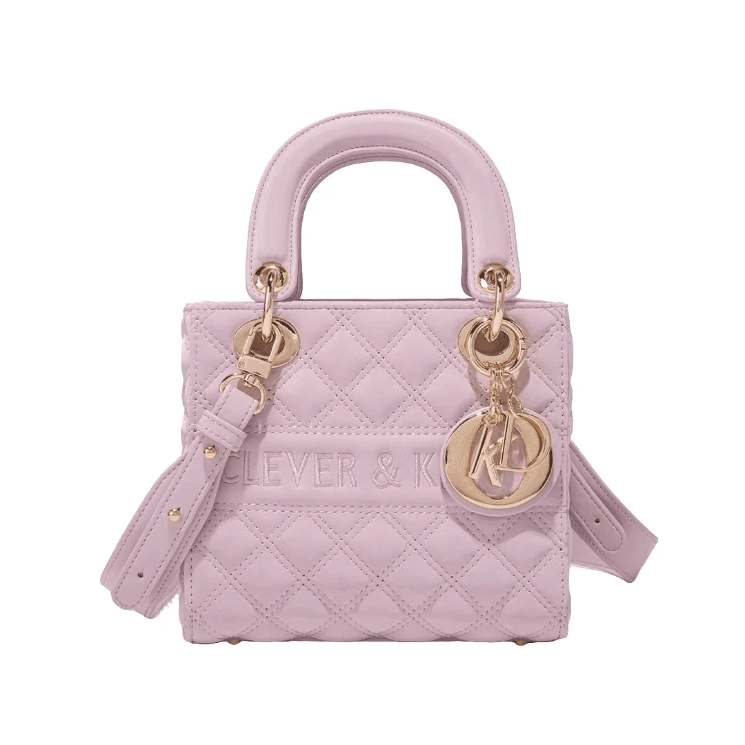 CLEVER高级感戴妃包包女2025新款时尚百搭女士手提水桶菱格斜挎包