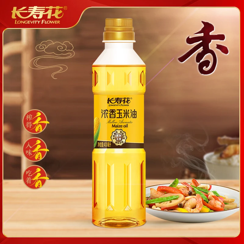 长寿花浓香玉米油400ml非转基因物理压榨一级烘焙油食用植物油