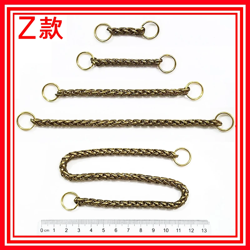 Z黄铜不锈钢钥匙男士腰挂老人防丢铁链钥匙扣圈长条锁匙扣防盗链
