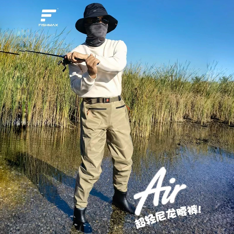 蜚名腰裤涉水路亚装备钓鱼赶海飞蝇溪流钓半身连体轻便防水下水裤