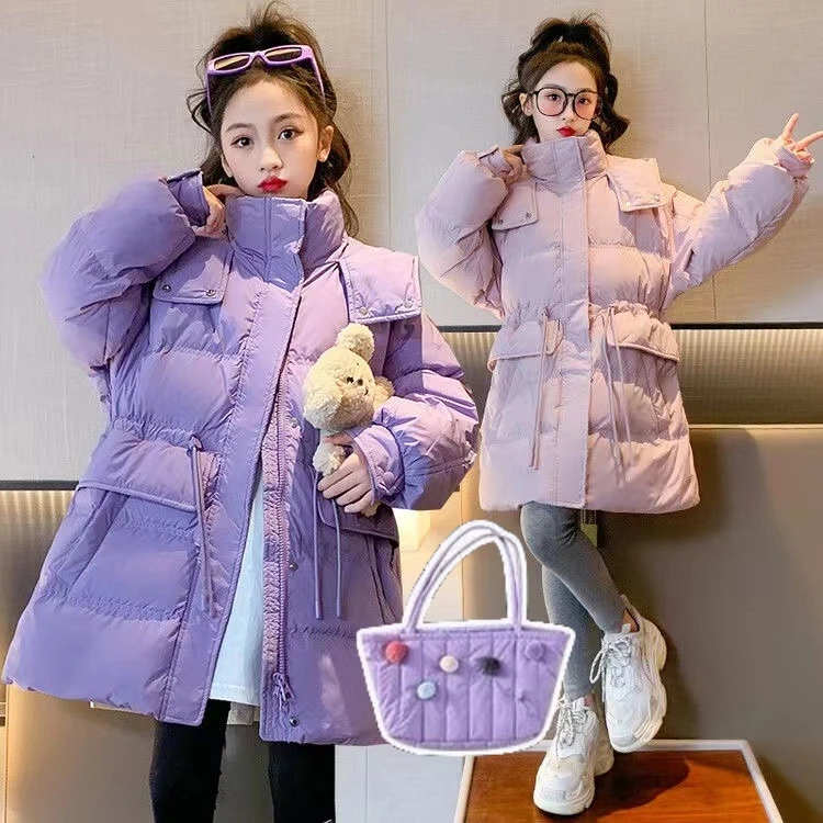 【品牌】女童棉衣派克服外套2023新款洋气冬装中大童加厚棉服儿童棉