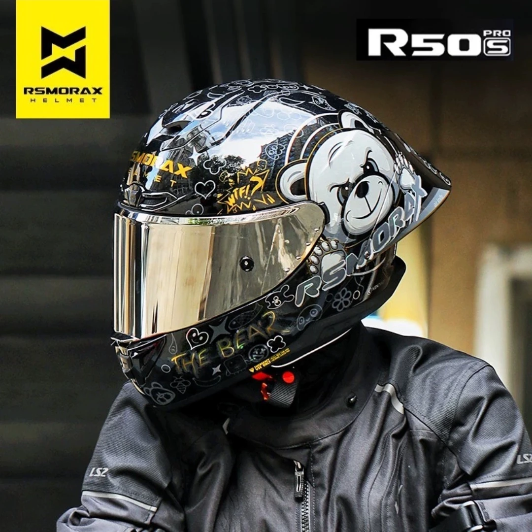 【正品现货】RSMORAX/摩雷士R50SPRO摩托车头盔男大尾翼机车酷迪熊