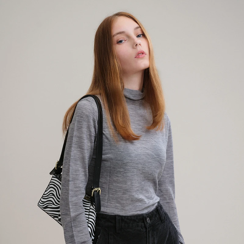 missCOCOON冬装新款女装打底堆堆领针织衫9040610605