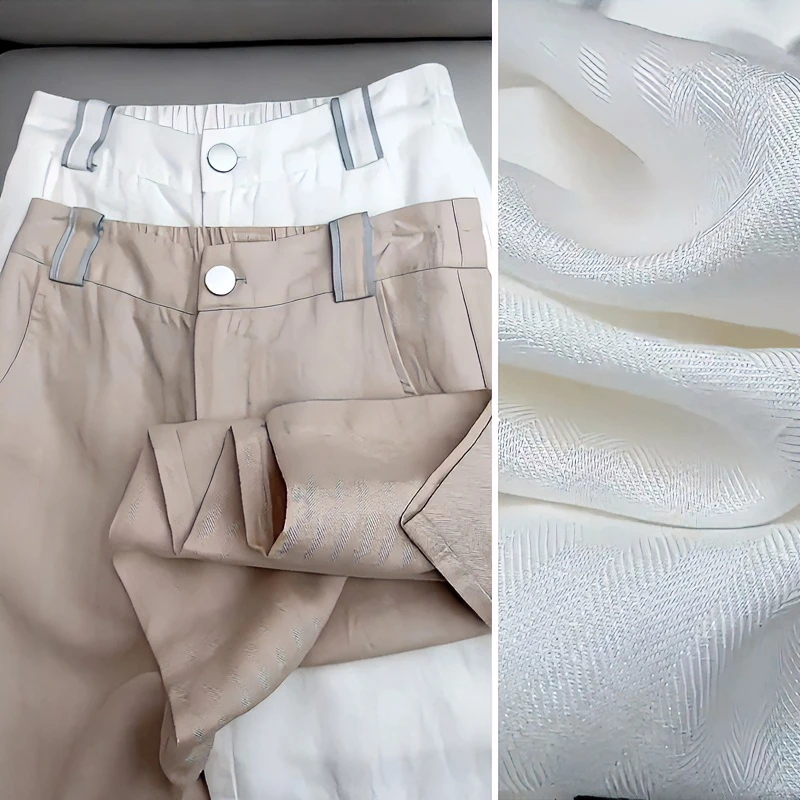 天丝亚麻阔腿裤女2024新款夏季休闲直筒裤薄款高腰宽松大码西装裤