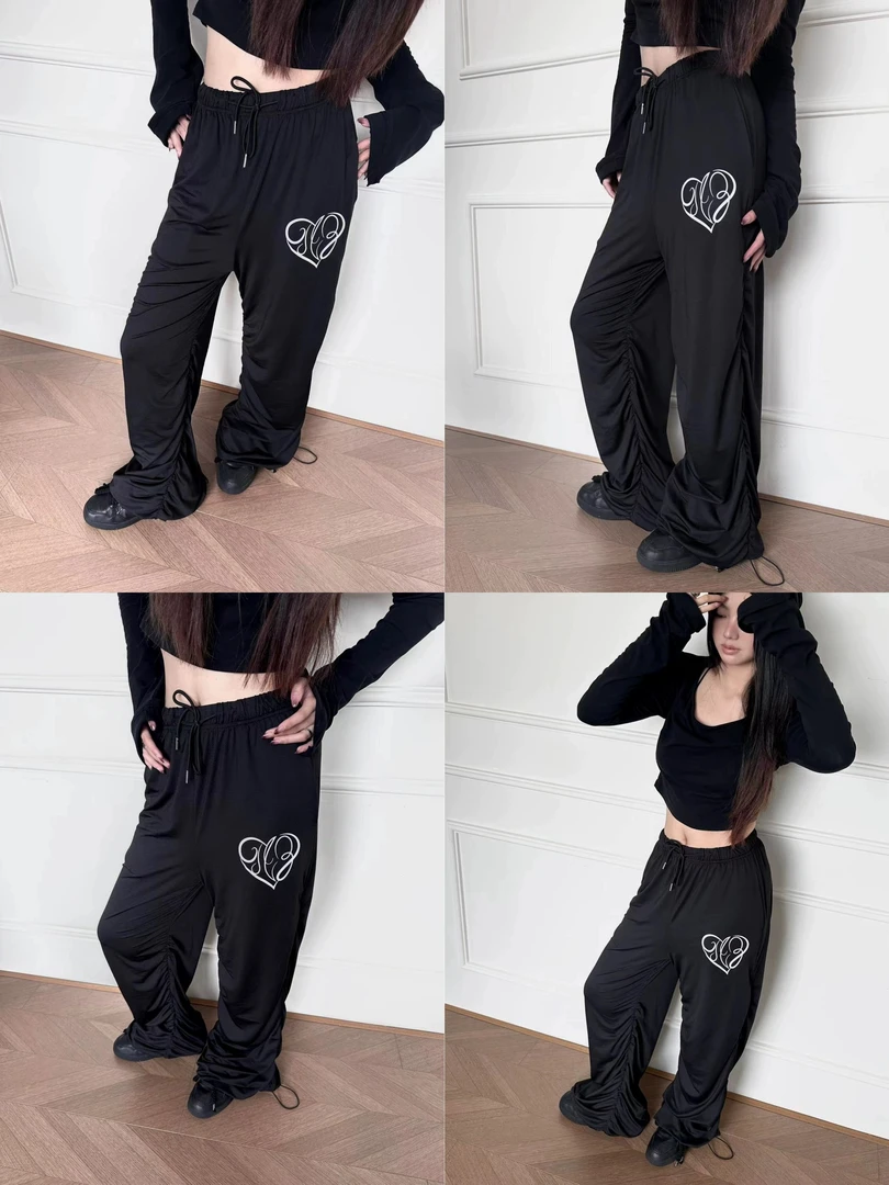 【福利商品可换不退】Thisiszoom爱心系列褶皱巨垂感抽绳速干裤