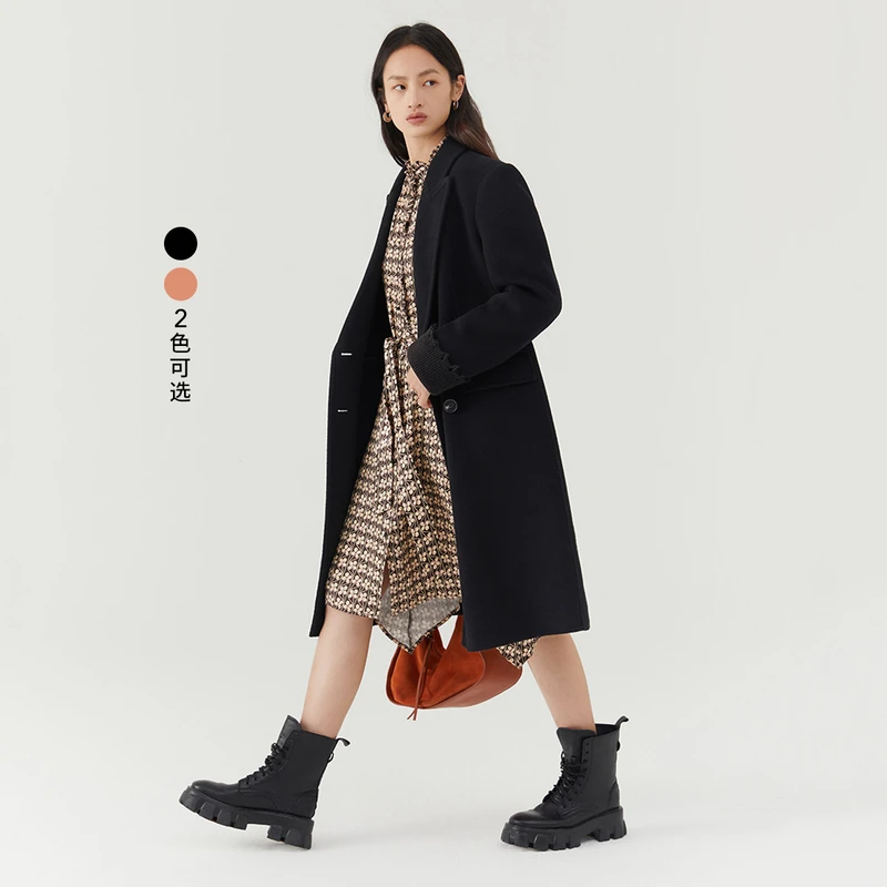 LILY冬新款女装呢大衣122410FN121