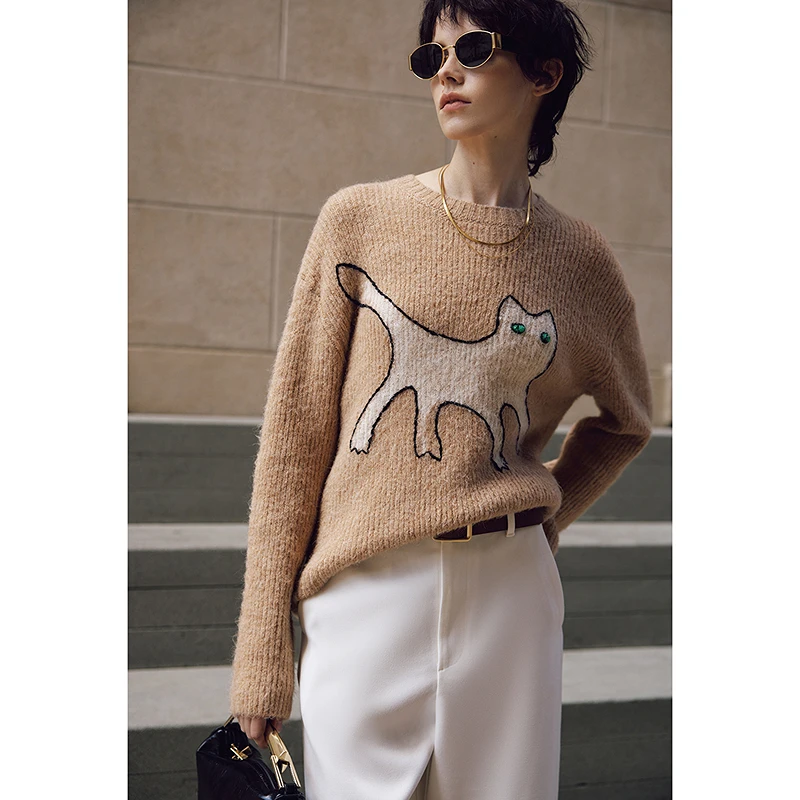 LILY2024冬新款女装毛针织衫124419TKE22