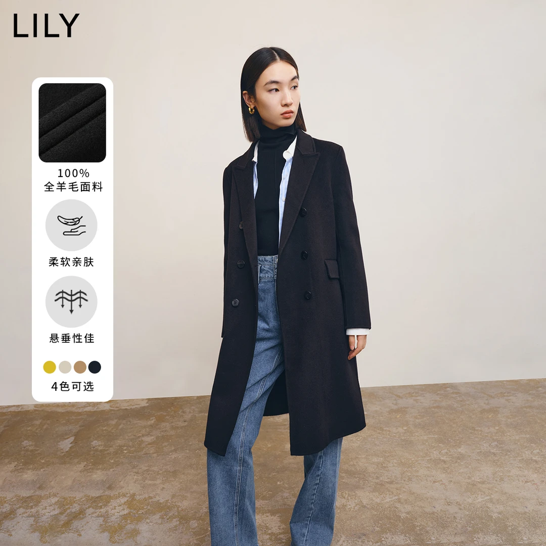 1306LILY冬女装毛呢外套122409FN901