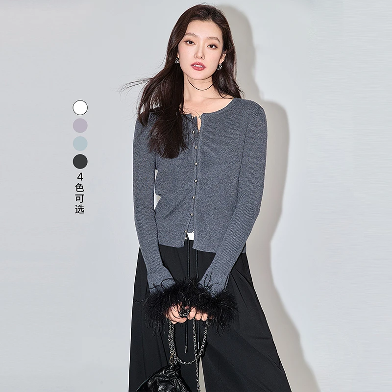 LILY2024春新款女装毛针织衫124129TK939
