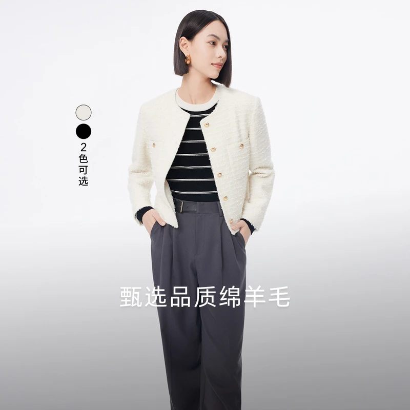 LILY冬新款女装短外套123429C3914