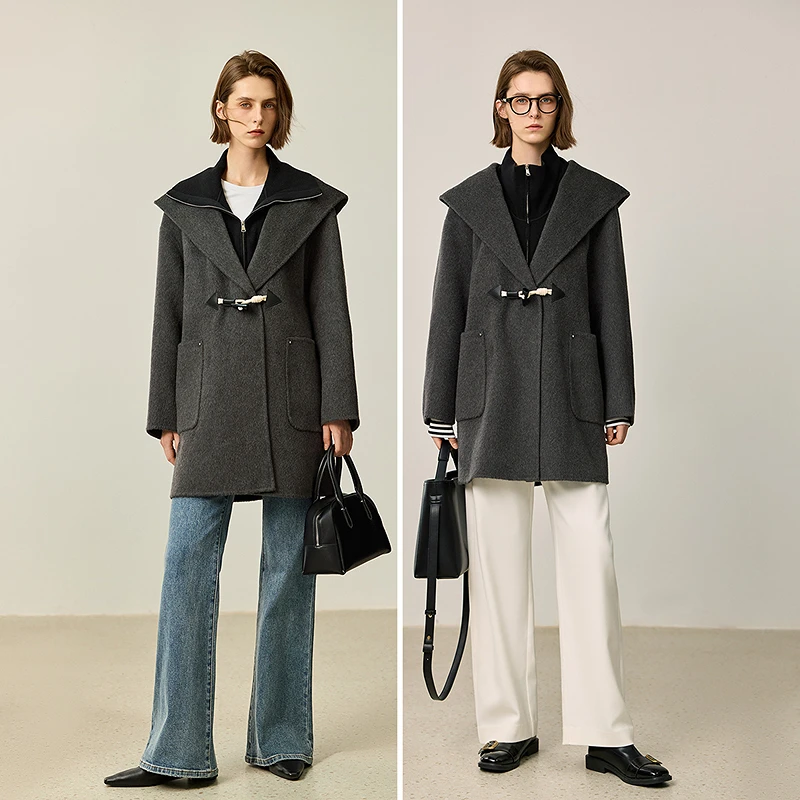 LILY冬新款女装毛呢外套124409FN931