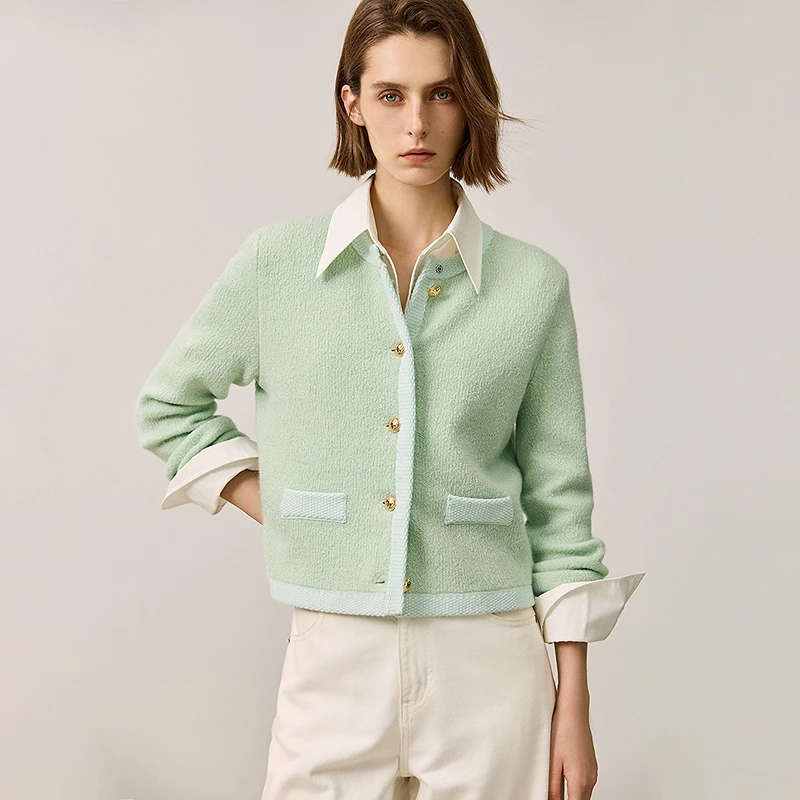 LILY2024冬新款女装毛织开衫124409TC907