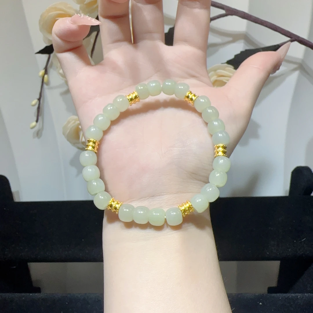 足金999小蛮腰配饰天然和田玉时尚气质百搭手链多样性发货女士款