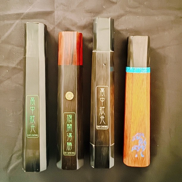 家用个性夜光雕刻八角柄大马士革14c28n钢多功能刀可雕刻姓或生肖