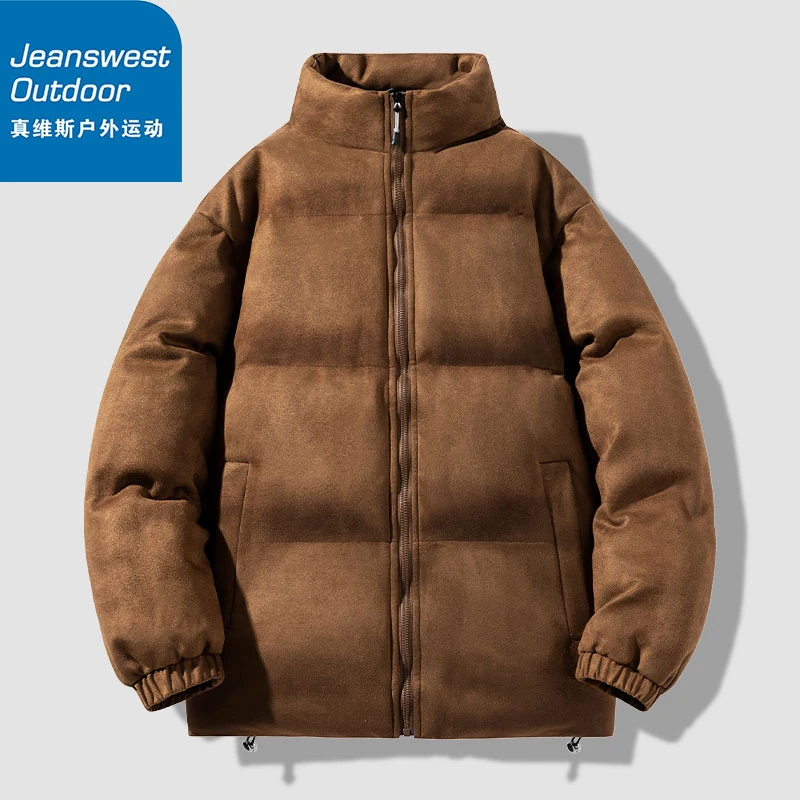 真维斯户外运动棉衣男士冬季潮牌麂皮绒加厚款保暖防寒棉袄子外套