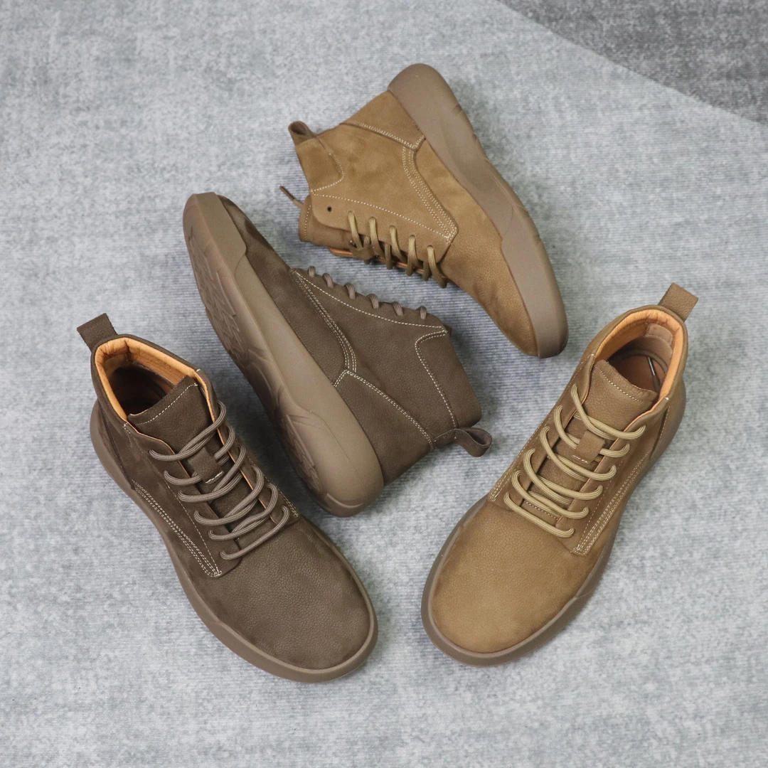 2025新款马丁靴复古风真皮头层牛皮男士中帮靴子男软皮软底皮靴男