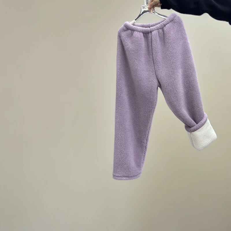 加厚加绒珊瑚绒秋冬季保暖睡裤微弹家居裤长裤情侣