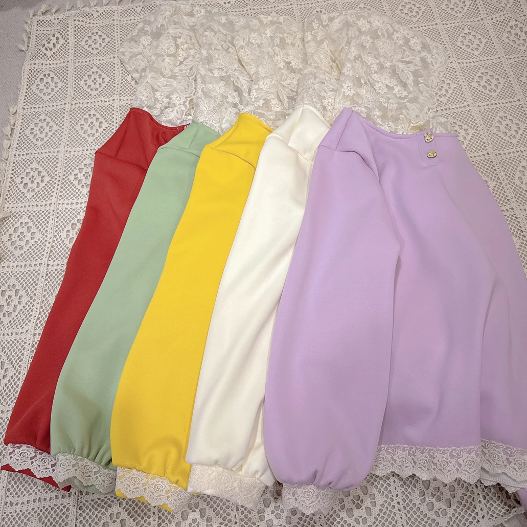 《米粒自制》63159甜美刺绣加绒卫衣百搭宽松韩版圆领秋冬