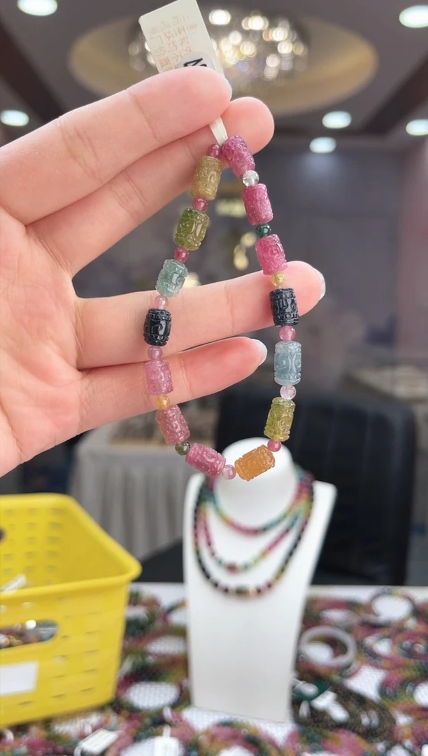【闪购商品】碧玺/未镶嵌碧玺桶珠单圈