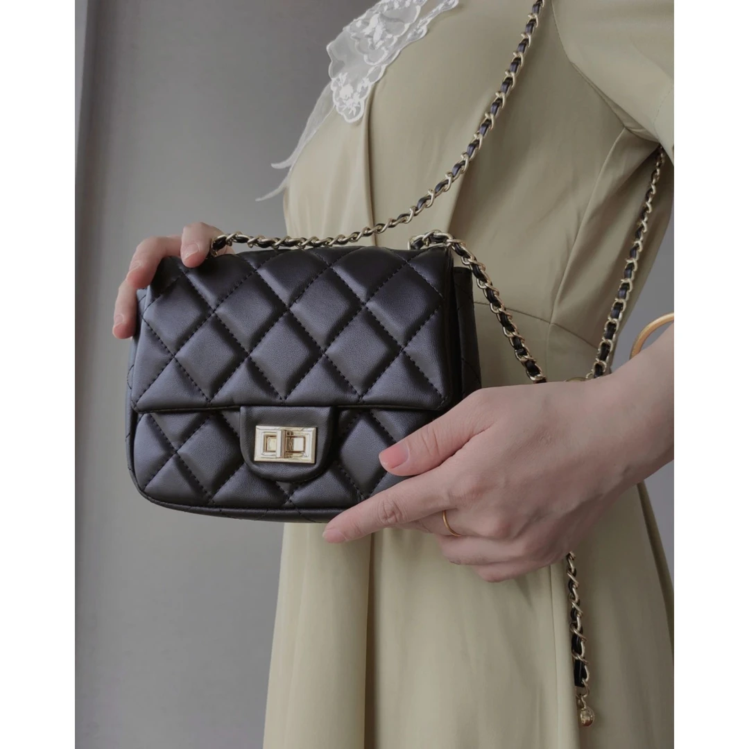 小香风包包女2025新款潮高级感夏时尚小金球菱格链条包单肩斜挎包