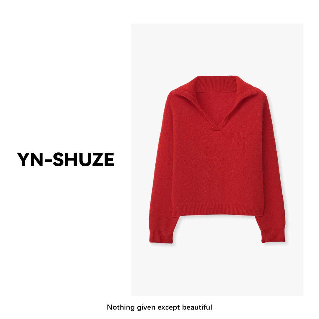 YN-SHUZE【圣诞结】秋冬高定翻领毛衣SZ-YNB-620-1081