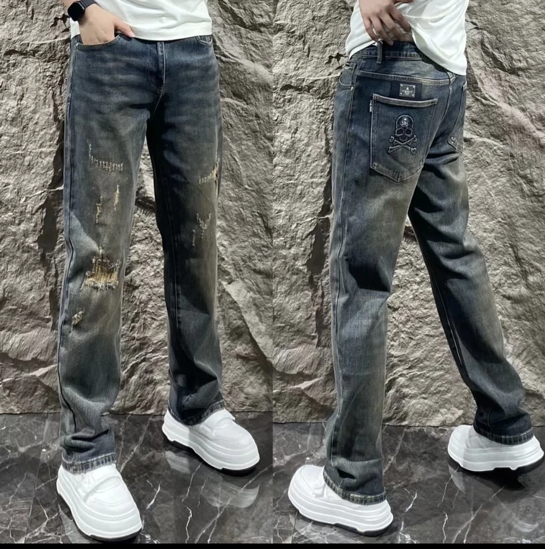 50103男士直筒牛仔秋冬牛仔裤美式休闲复古高街直筒