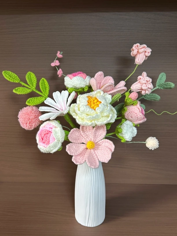 七夕永生花花束钩织花礼物推荐高级性价比diy成品创意玫瑰花毛线