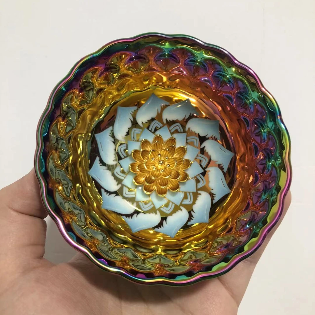 七彩（花开富贵）蓝 金莲花  蓝色妖姬