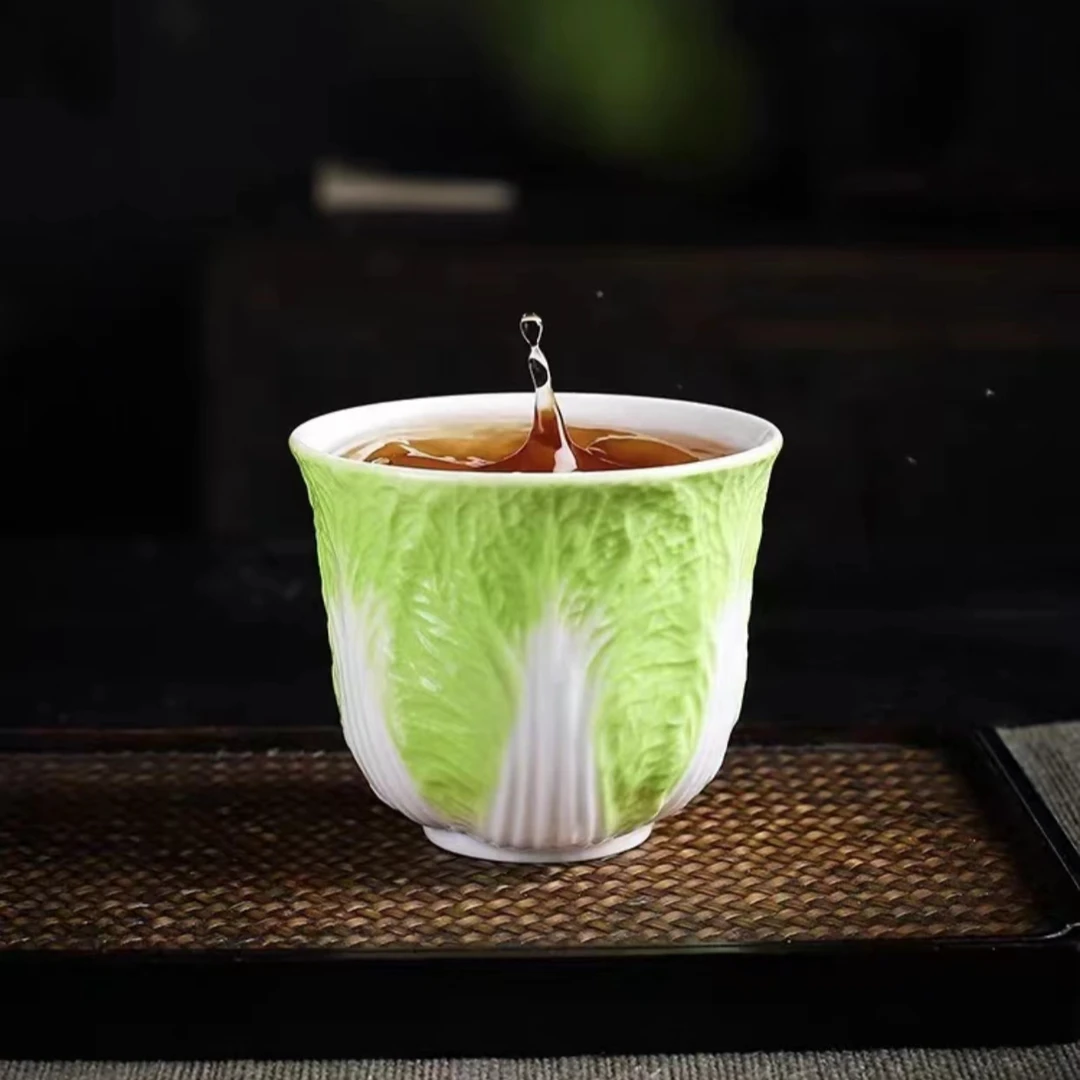 百财白菜陶瓷主人杯仿生茶杯品茗杯