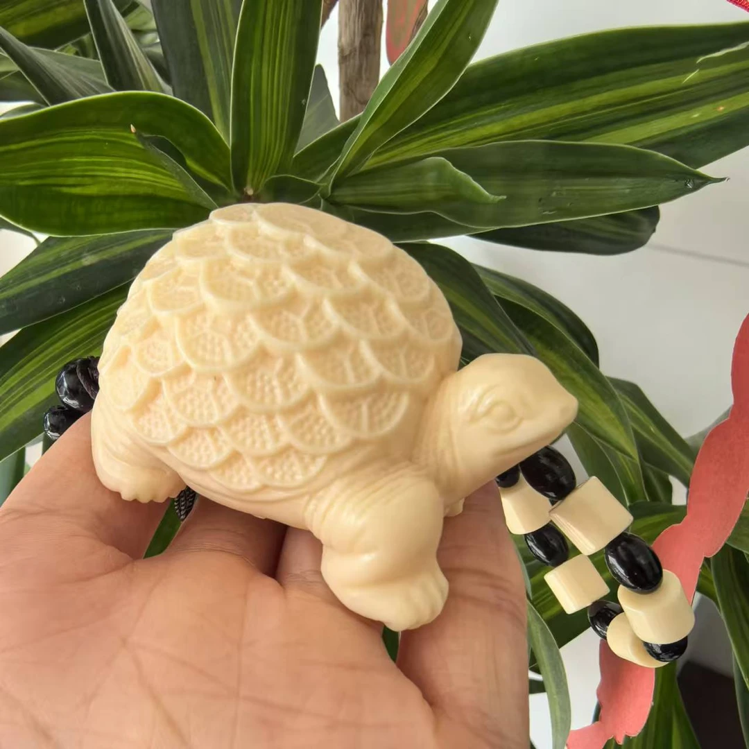 象牙果招财金钱龟摆件乌龟富甲天下浮雕手把玩件祝寿送礼工艺品