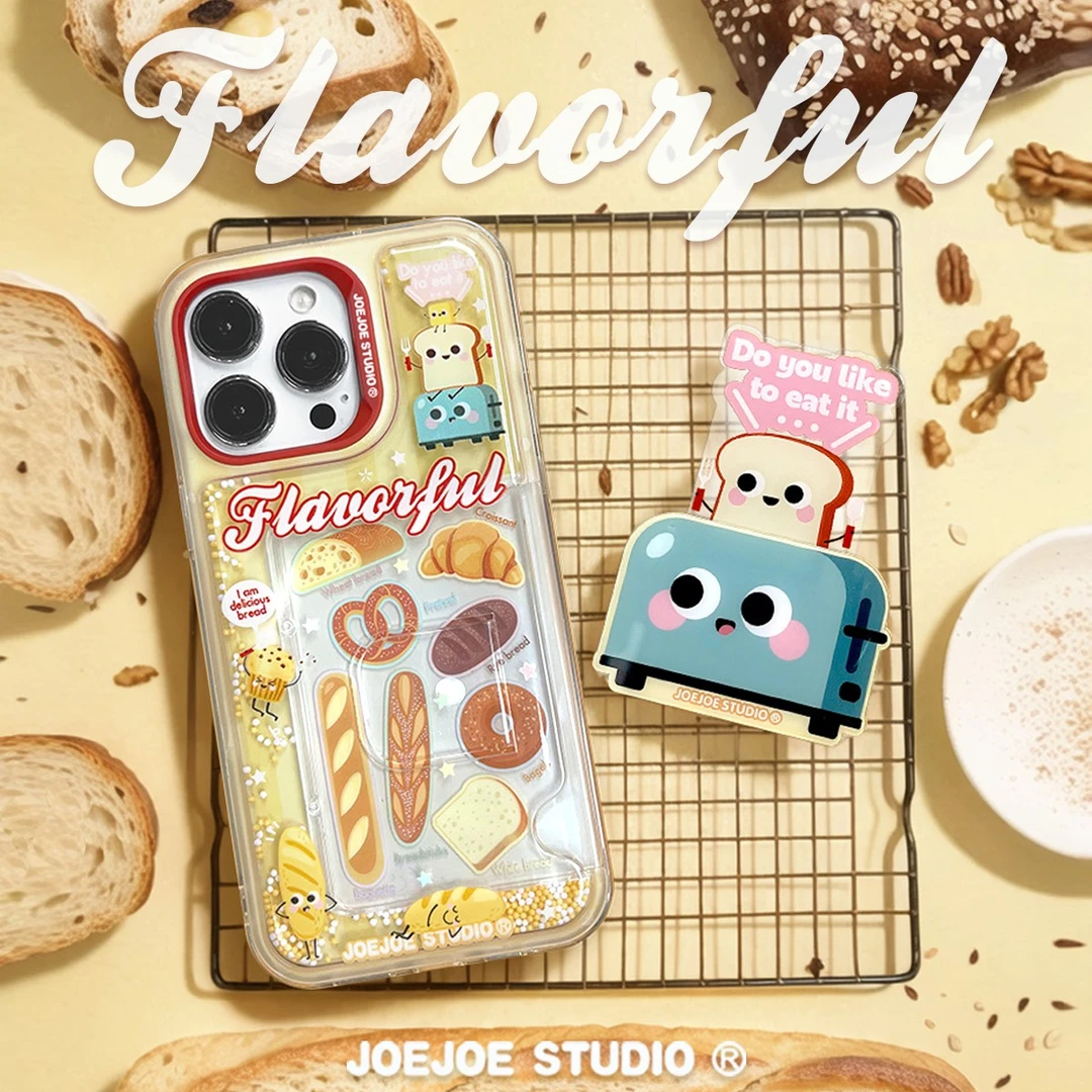 JOEJOE原创卡包法式面包适用15苹果iPhone14pro max可插卡手机壳