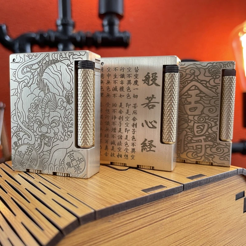 【双仓待机王】手工黄铜抬臂煤油打火机复古砂轮双油仓打火机送礼
