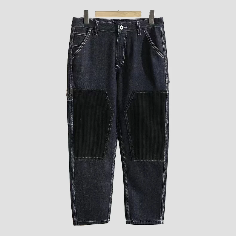 男牛仔裤子潮流牛仔裤男士男款直筒休闲百搭黑色修身复古宽松破洞