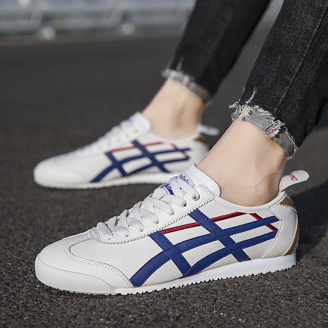 2025百搭虎家鞋男鞋女鞋皮面运动休闲阿甘鞋德训鞋真皮平底情侣鞋