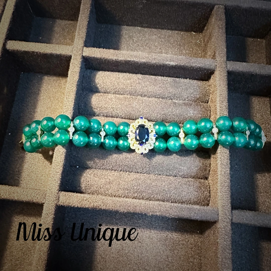 D2280绿石圆珠手链