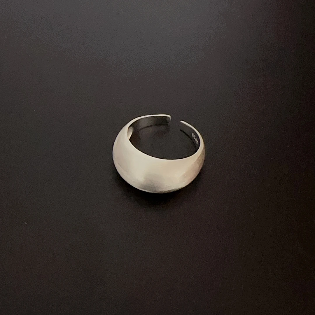 925银戒指 925纯银雾面哑光指环韩式开口戒指可调节RIAgs 0028