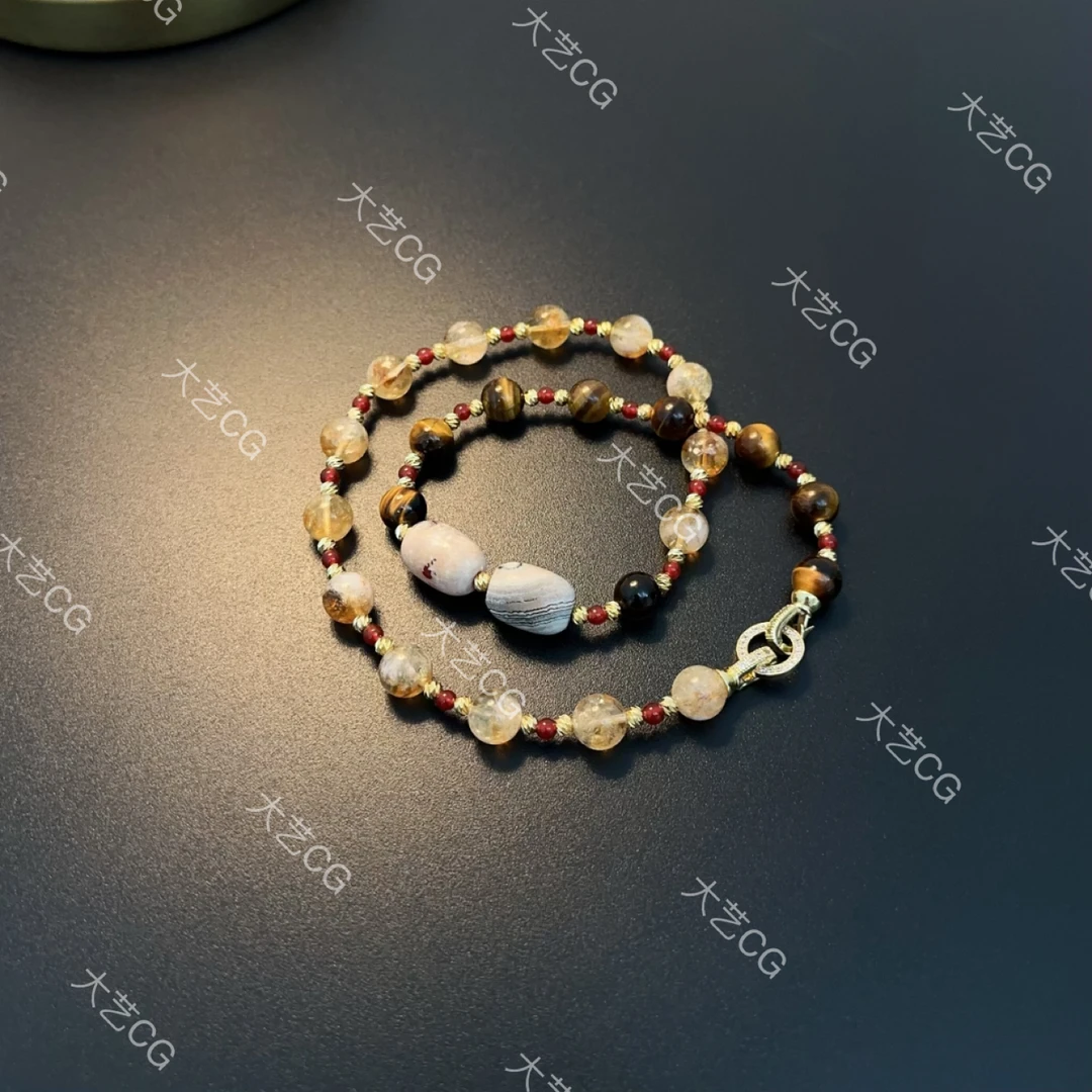 合金仿水晶项链 不规则项链新中式小众珠链NEGlc 0505