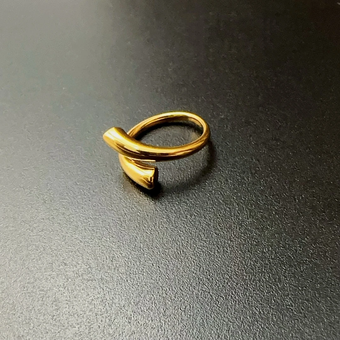 合金戒指 简约指环金色开口戒指可调节饰品RICug 0179