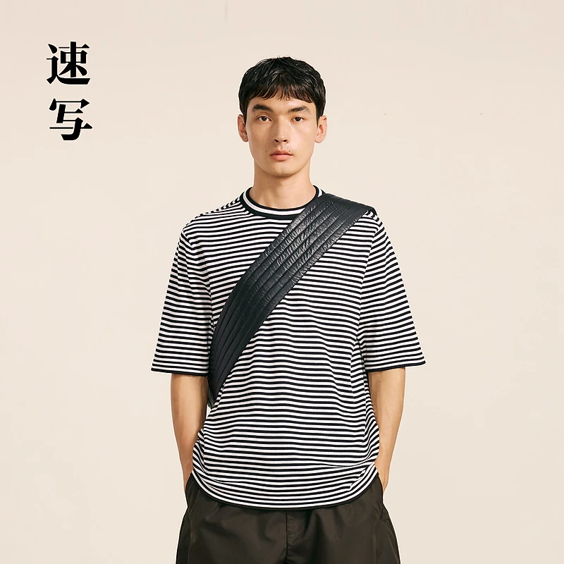 【商场同款】速写男装2024秋新品短袖毛衫H型合体圆领9O8317370
