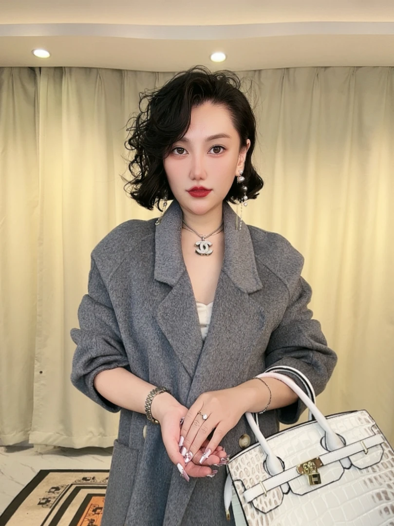 一生一件羊毛大衣气质轻奢ED24090002灰色