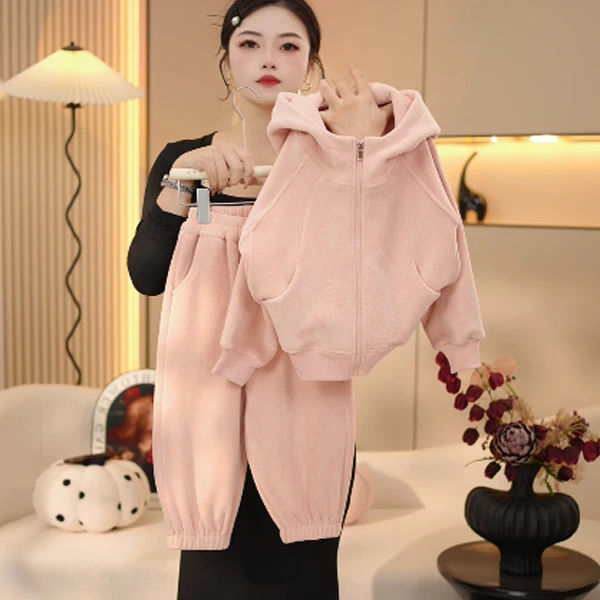 【现货】【米拉】女童加绒外套裤子套装秋冬季中大童2024新款两件套