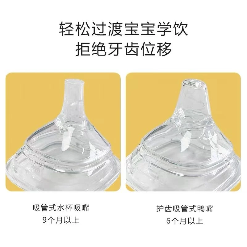 适配方形奶瓶配件硅胶奶嘴吸管饮水杯头重力球鸭嘴手柄非原装