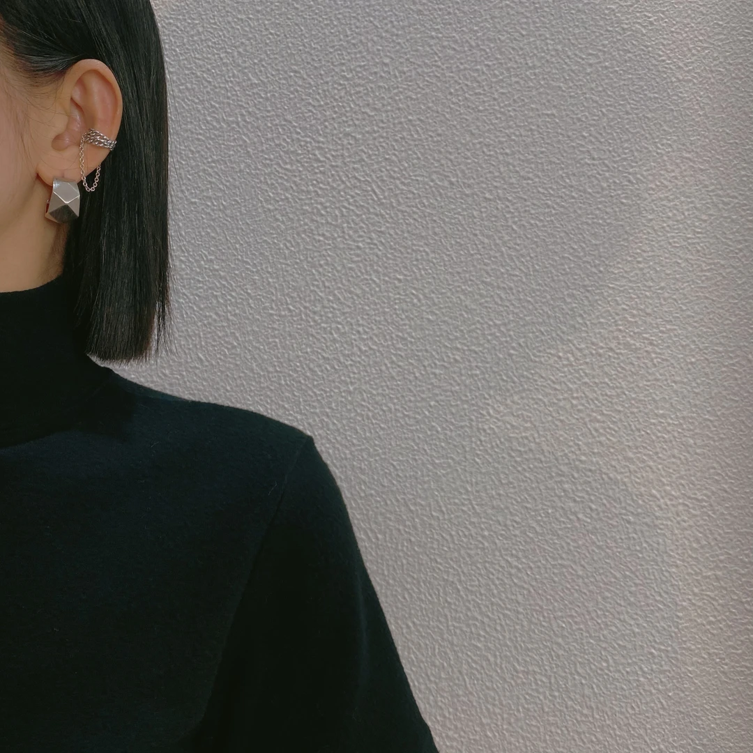 925银耳饰 S925银小众设计复古磨砂菱形耳饰气质百搭法式欧美简约